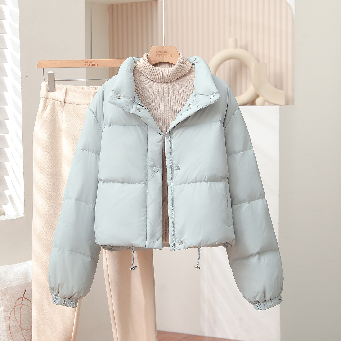 短款立领小个子面包服外套