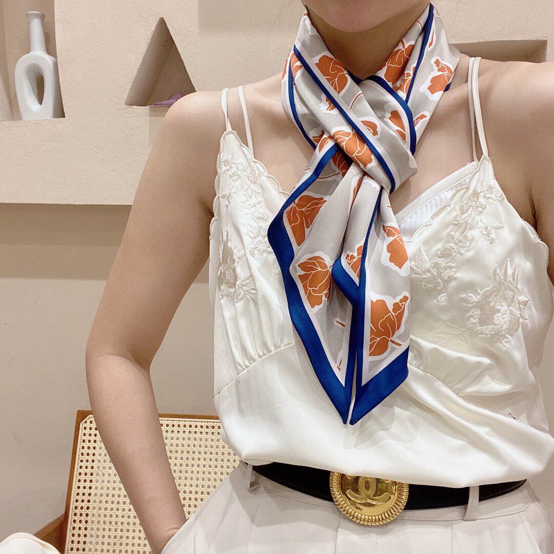 春秋款小丝巾薄款细窄长条女韩国百搭装饰领巾围巾韩版发带丝带潮