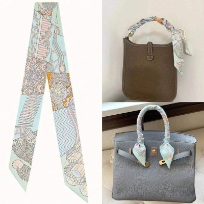 高端仿真丝巾手提包手柄丝带包提手配饰丝巾手拎包绑带装饰飘带