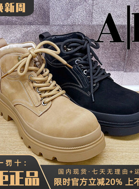 专柜正品Ah男鞋热销冬季新款休闲圆头舒适马丁靴BQS43P3222A