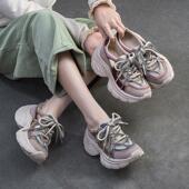 小个子增高休闲单鞋 老爹鞋 镂空透气网面时尚 上海杰骤2025春夏新款