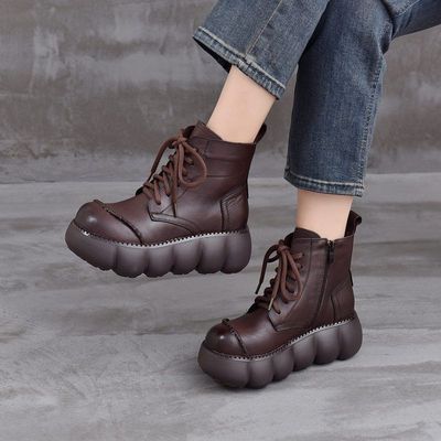 复古2025年冬季休闲女鞋新款马丁