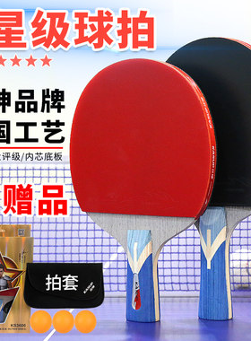 狂神乒乓球拍单拍ppqp六星乓乓球拍套拍五星专业级训练比赛球拍
