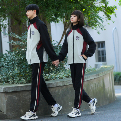 初中生班服运动会秋季冲锋衣拼色夹克外套套装小学生学院风高中生