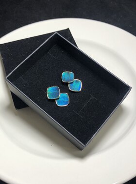 簪缨小筑耳钉孔雀羽毛925简约