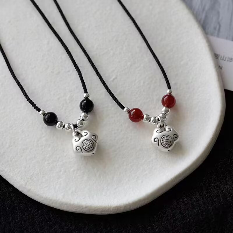 如意圆满团寿安康长命锁吊坠