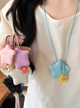 亚克力星星字母花朵吊坠项链精致