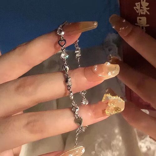 甜酷爱心锆石手链女ins风