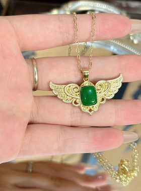 法式天使羽翼方糖项链女轻奢