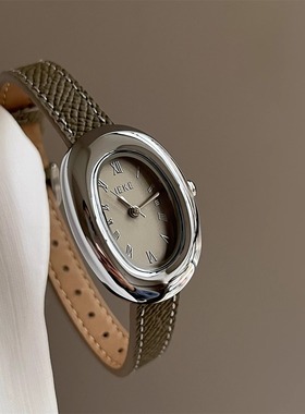 IEKE 高级感灰色系列手表女百搭学生静音皮带女士通勤职场石英表