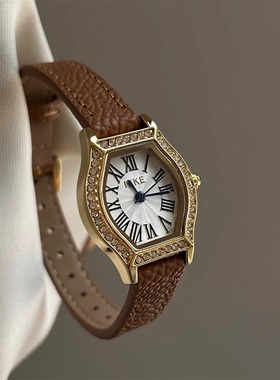 IEKE 高级复古罗马酒桶手表女经典百搭文艺学生通勤职场女士手表
