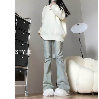 微喇叭长裤牛仔裤秋冬