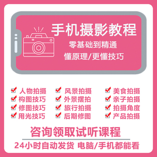 2025手机拍照摄影技巧教程snapseed拍摄构图后期剪辑修图零基教学