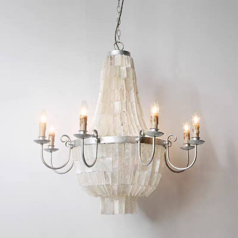 美式简约创意书房北欧网红卧室样板间设计师灯具贝壳公主房吊灯