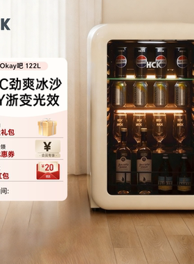 HCK哈士奇冰沙机多功能氛围灯小冰箱赛博朋克电竞房小型客厅冰吧