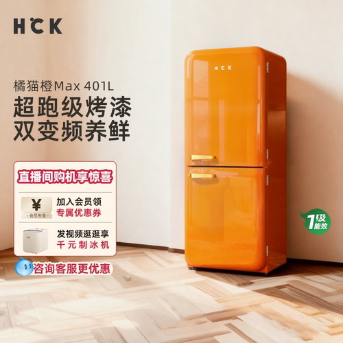 HCK哈士奇变频双门复古冰箱
