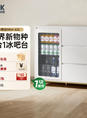 HCK哈士奇白色冰吧台红酒柜超薄餐边柜冰箱一体家电套装家用客厅