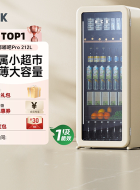 HCK哈士奇冰吧冷藏柜超薄嵌入家用客厅茶叶饮料冰箱保鲜柜高颜值