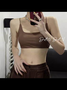 8262棉质固定乳胶中薄0.8厘米杯美背吊带纯欲性感透气吸汗百搭