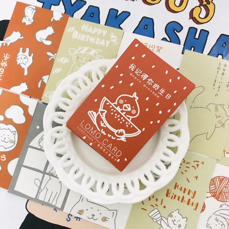 信的恋人原创盒装便签留言空白LOMO小卡片我记得你生日贺卡28张