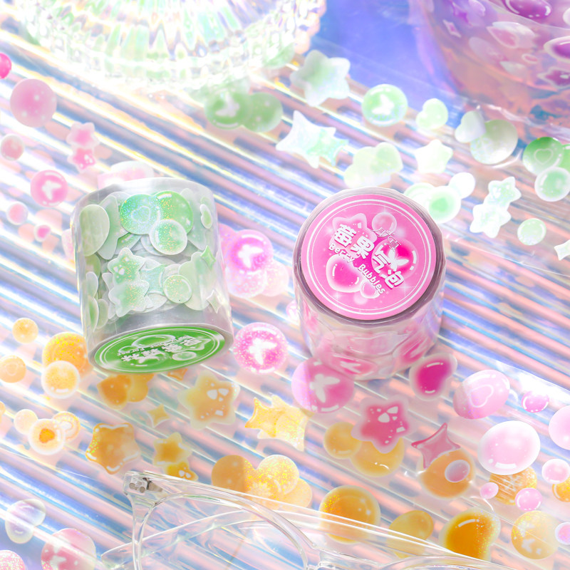 月光夏切膜胶带 咕咕泡泡系列 创意韩系咕卡贴纸手帐素材造景拼贴