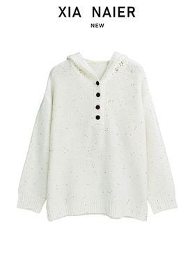 【小夏推荐 100全羊毛】冬连帽毛衣宽松针织衫LYMMX-Y14195