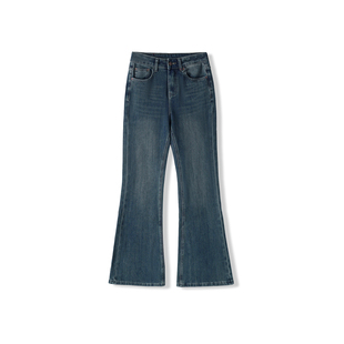 草莓粉丝专享 子LYMKYY 春季 纯色百搭裤 65014 水洗牛仔微喇裤