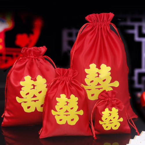 创意婚礼中国风贡缎喜糖袋