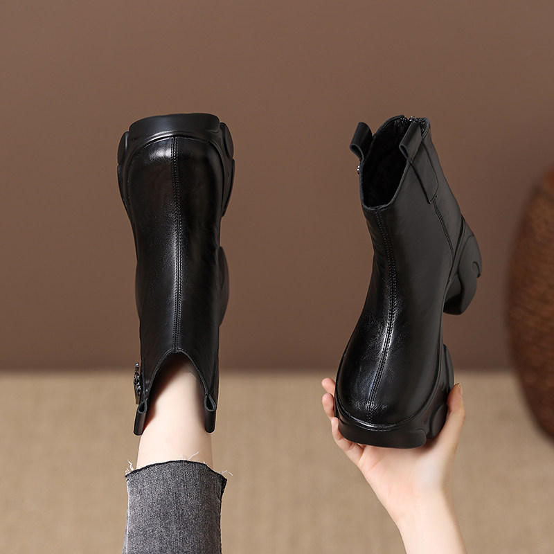 厚底马丁靴女2025年秋冬季新款百搭切尔西靴加厚显瘦增高洋气短靴,女鞋,马丁靴,淘宝优惠券,粉丝福利购,淘宝优惠卷