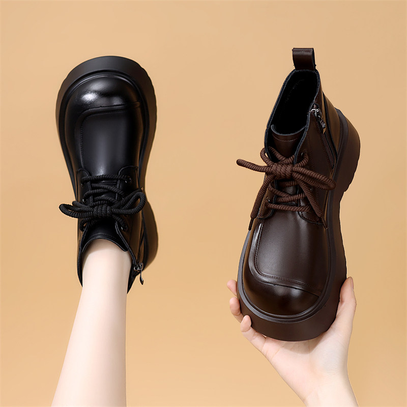 厚底马丁靴女2025年秋冬新款防滑显脚小短靴防水保暖百搭显瘦棉靴,女鞋,马丁靴,淘宝优惠券,粉丝福利购,淘宝优惠卷