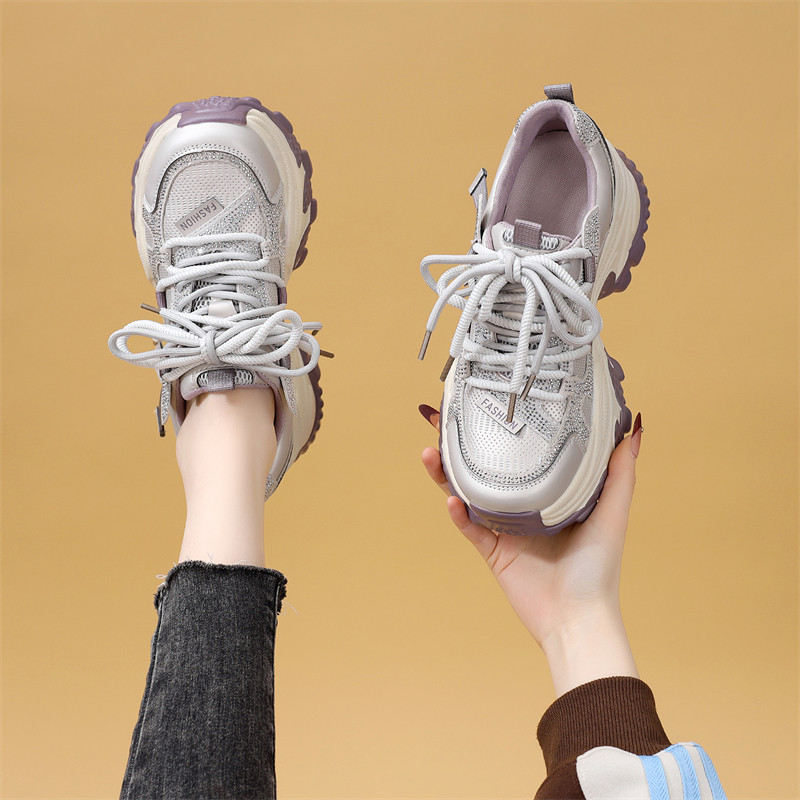 厚底老爹鞋女2025年秋冬新款增高百搭轻便休闲鞋加绒学院风运动鞋,女鞋,老爹鞋,淘宝优惠券,粉丝福利购,淘宝优惠卷