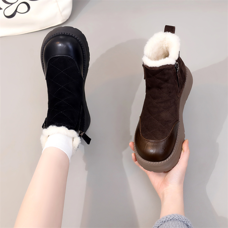 厚底羊毛保暖雪地靴2025冬季新款