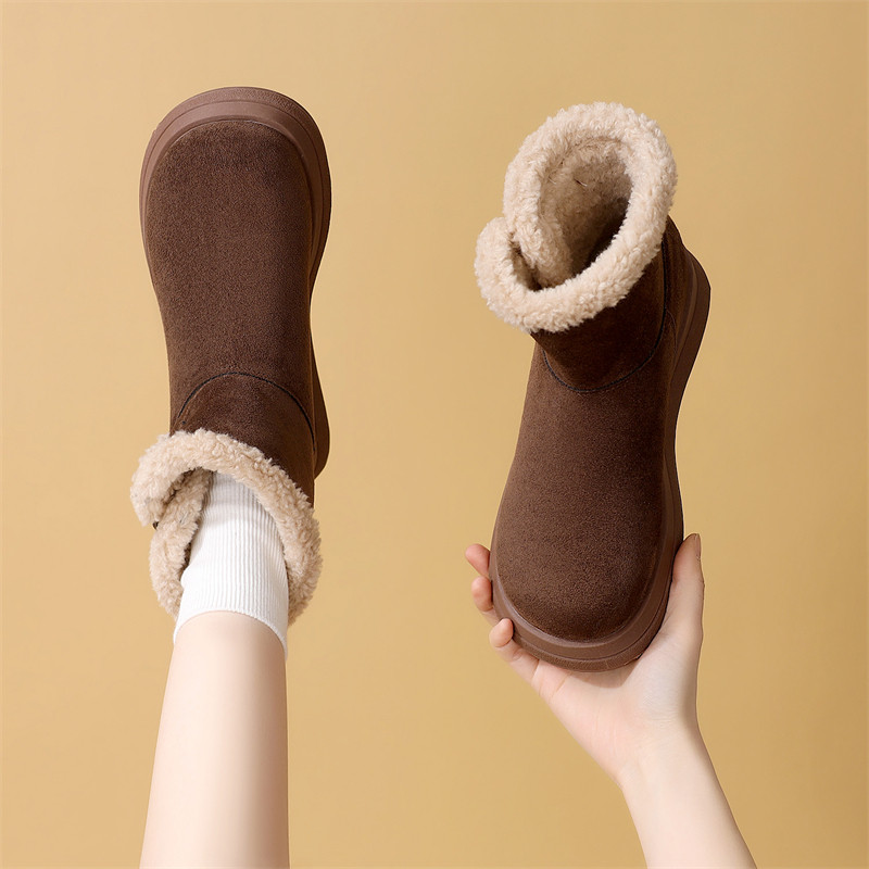 加绒保暖平底雪地靴女2025年冬季复古风加绒棉靴冬季加厚毛绒靴子,女鞋,时尚雪地靴,淘宝优惠券,粉丝福利购,淘宝优惠卷