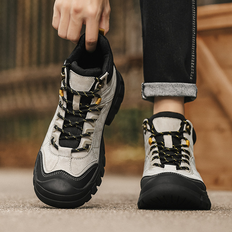 马丁靴男款2025真皮秋冬棉靴户外徒步登山鞋增高工装靴英伦风短靴