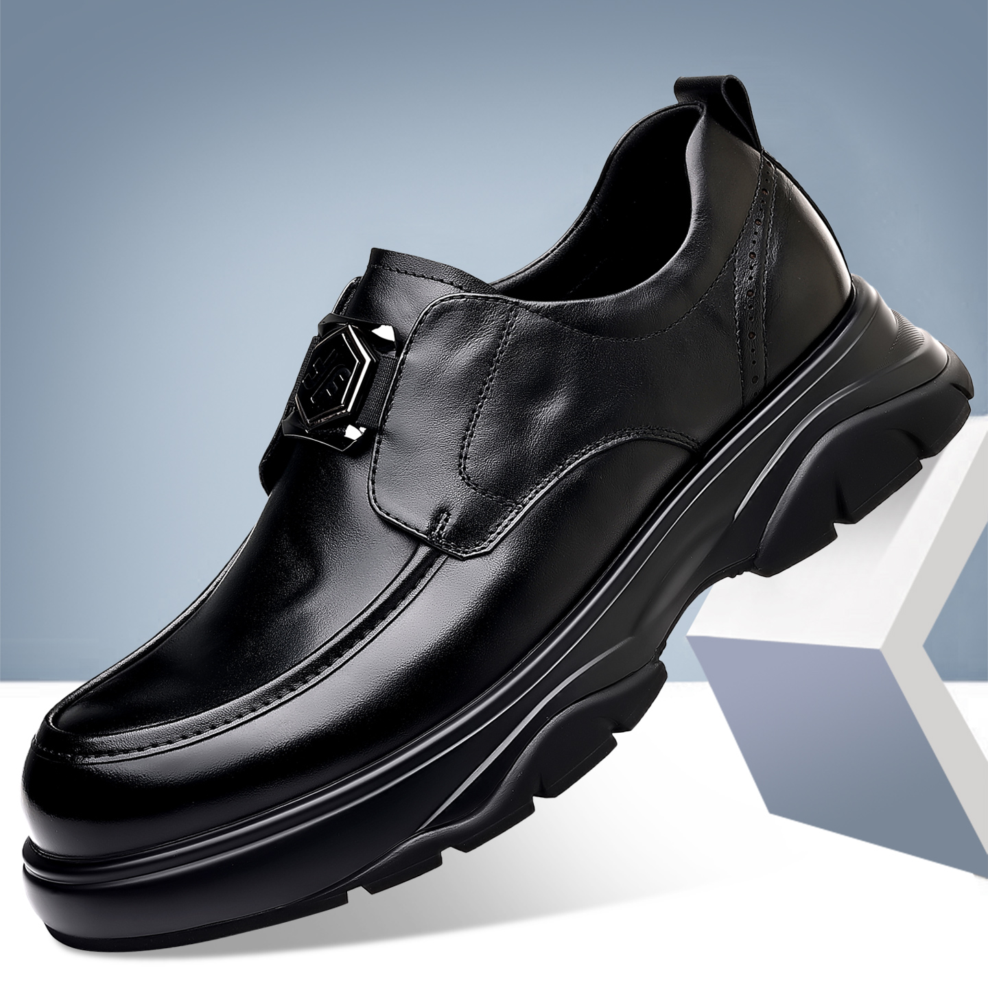 皮鞋男英伦风真皮软皮商务休闲鞋