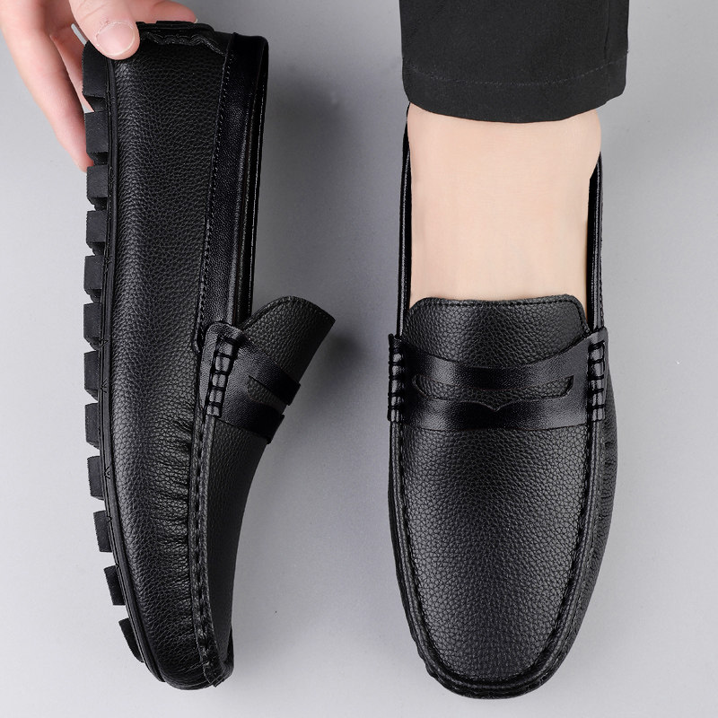 豆豆鞋男2025新款秋季真皮透气商务休闲皮鞋一脚蹬懒人软底驾车鞋,流行男鞋,乐福鞋（豆豆鞋）,淘宝优惠券,粉丝福利购,淘宝优惠卷