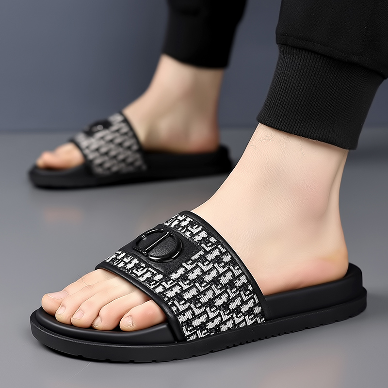 一字拖男夏季外穿软底防滑沙滩鞋