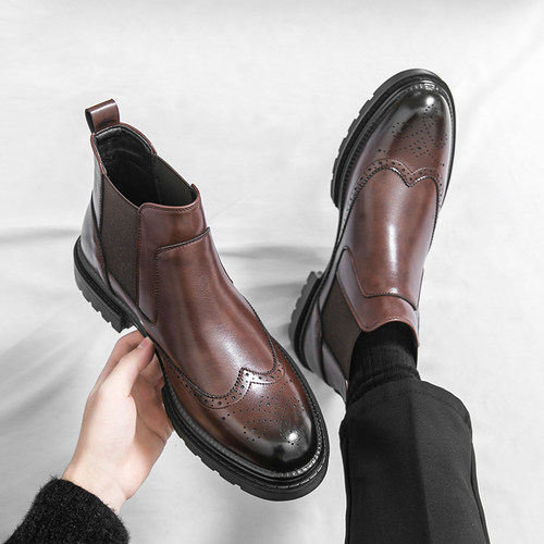 马丁靴男英伦百搭中帮切尔西靴