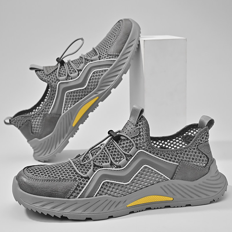 网鞋男2026新款春夏季网面透气凉薄款大码运动鞋一脚蹬休闲网眼鞋