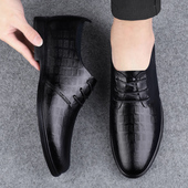 男夏季 英伦休闲鞋 透气薄款 皮鞋 真皮软底潮鞋 男士 百搭商务驾车男鞋