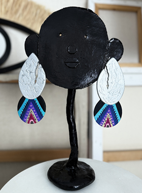 Qushu Jewellery 纯手工制作手绘小众耳环夸张耳饰定制链接