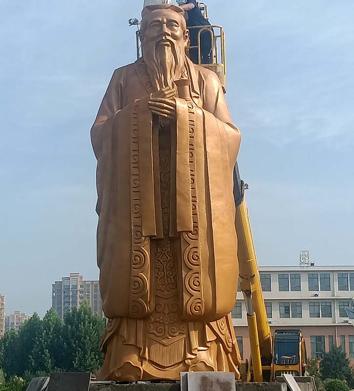 校园文化雕塑孔子地球仪摆件广场装饰孔融让梨玻璃钢铸铜锻铜定制