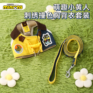 Hoopet x 小黄人联名 狗狗胸背带外出中小型犬防挣脱工式背带狗狗