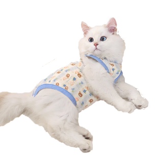 猫咪衣服防掉毛护肚衣小猫遮肚子术后母猫宠物纯棉薄款手术绝育服