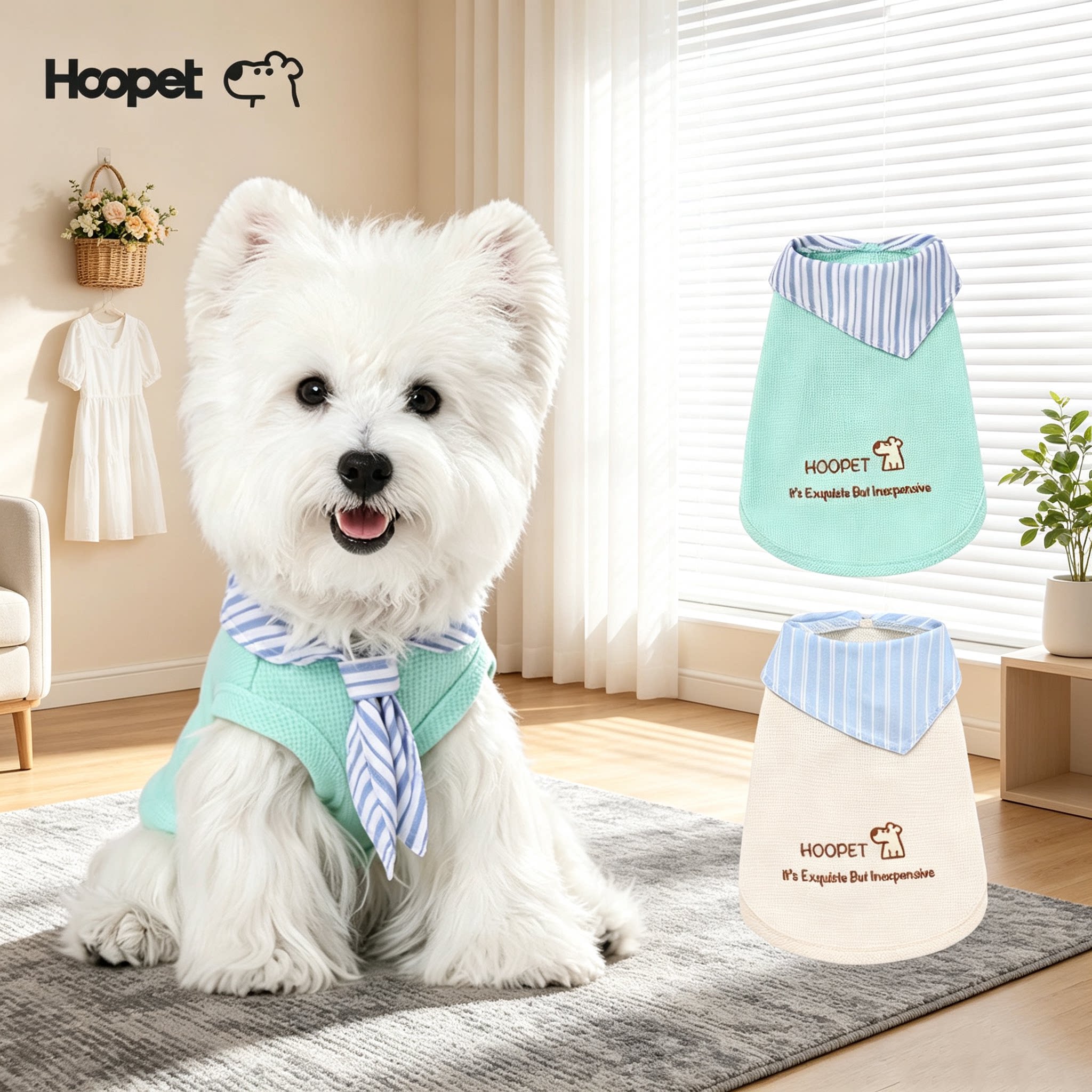 Hoopet小狗背心小型犬秋冬天可爱猫咪服装西高地比熊宠物狗狗衣服