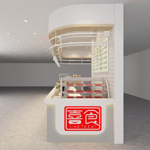 小吃店装修设计效果图烤肠店玉米爆米花冰糖葫芦爆米花店面纯设计
