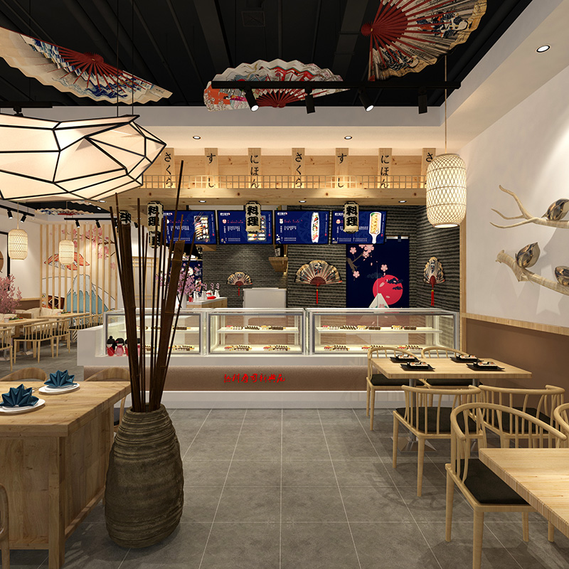 餐饮店设计餐厅装修日式装修设计效果图饭店餐馆日料店寿司店图纸