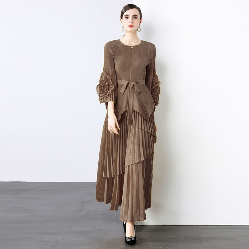 2026新款气质高端套装裙春装高级感妈妈洋气高贵褶皱中年两件套女