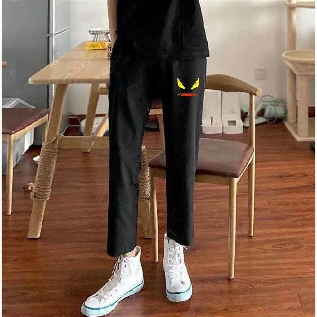 新款男士垂感轻奢阔腿九分卫裤