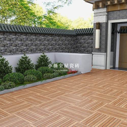 庭院地砖院子室外木地板瓷砖户外围墙铺防滑露台花园阳台木纹砖